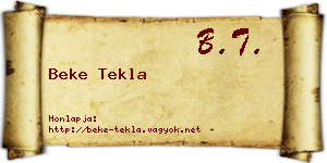 Beke Tekla névjegykártya
